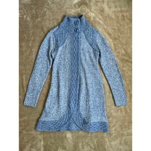 Prana Angelica Duster Long Button Up‎ Cardigan Sweater Blue Women’s Size Small